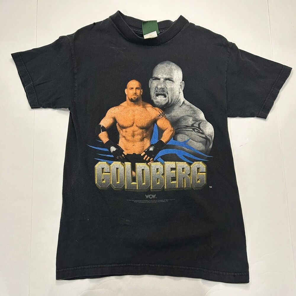 Vintage Goldberg WCW WWE 1998 Licensed Black T-Shirt Youth Size L WrestleMania